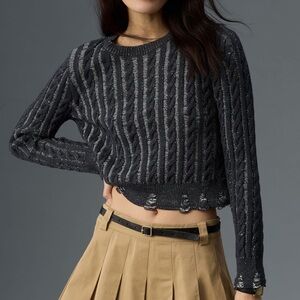 *Anthropologie Pilcro Distressed Pullover Sweater